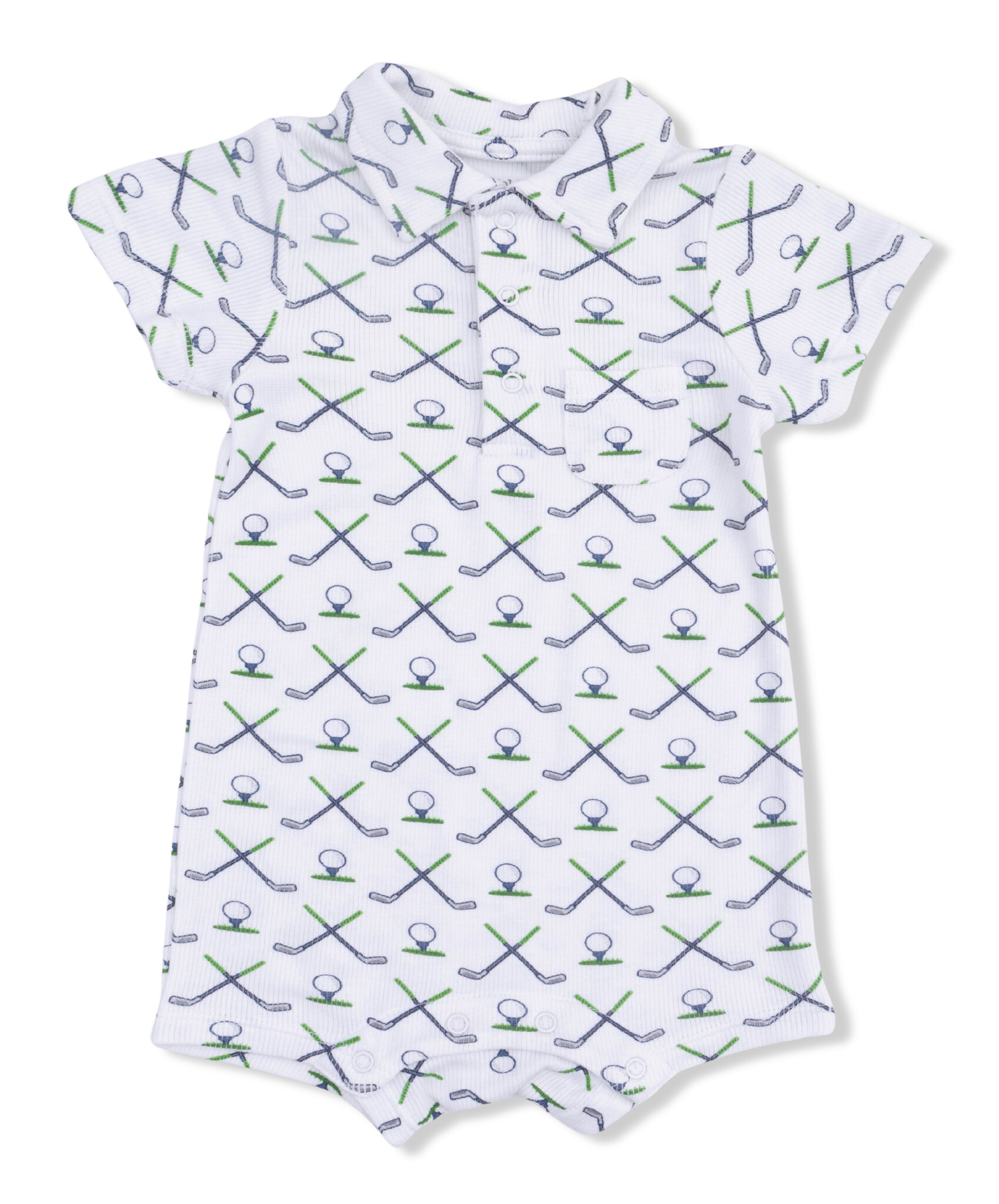 Angel Dear Simple Golf Rib Henley Romper