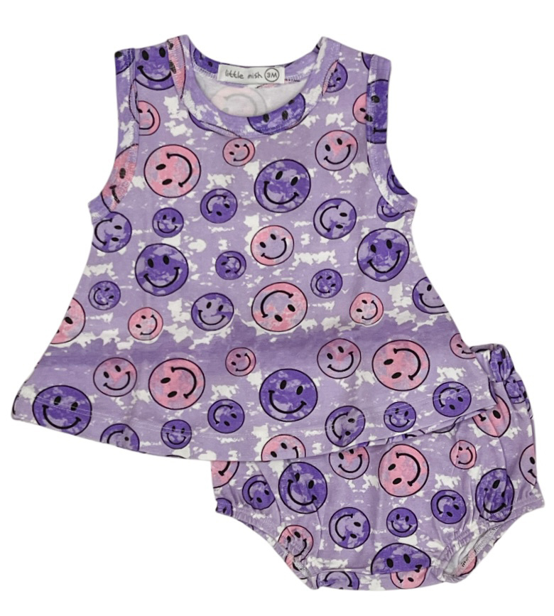 Little Mish Purple Smiley Swing Set