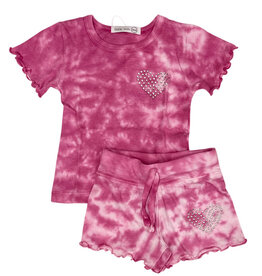 Little Mish PinkTD Rhinestone Heart Inf Short Set