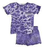 Little Mish Purple TD Rhinestone Heart Inf Short Set