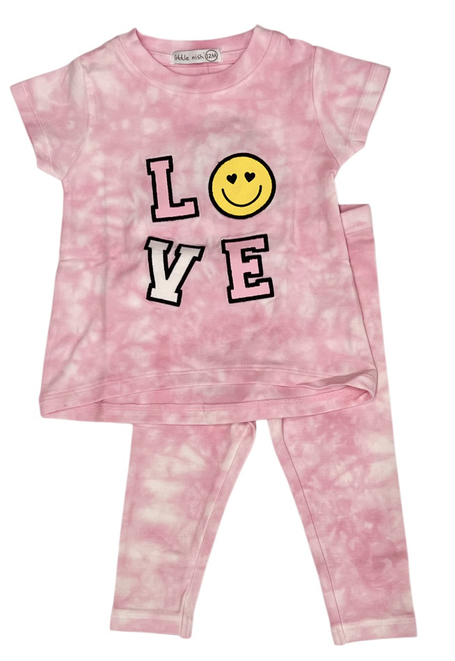 Little Mish Pink Cloud TD Love Inf Legging Set