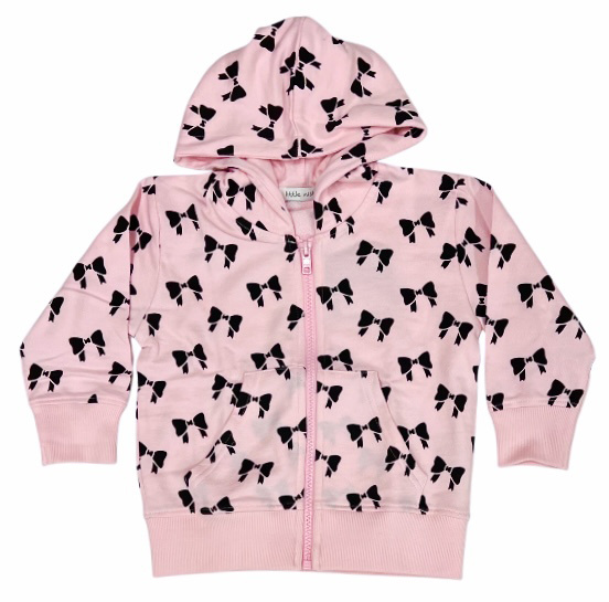 Little Mish Pink Bows Inf Hoodie