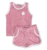 Little Mish Pink Star Patch Terry Short Set