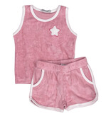 Little Mish Pink Star Patch Terry  Inf Short Set
