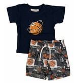 Little Mish Denim Basketball Mesh Short Set