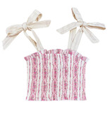 KatieJ NYC Pink Cotton Stripe Tie Top