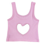 Theme Pink Heart Cut Out Tank Top