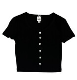 Theme Black Ribbed Michaela Top