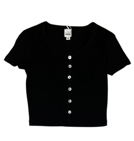 Theme Black Ribbed Michaela Top