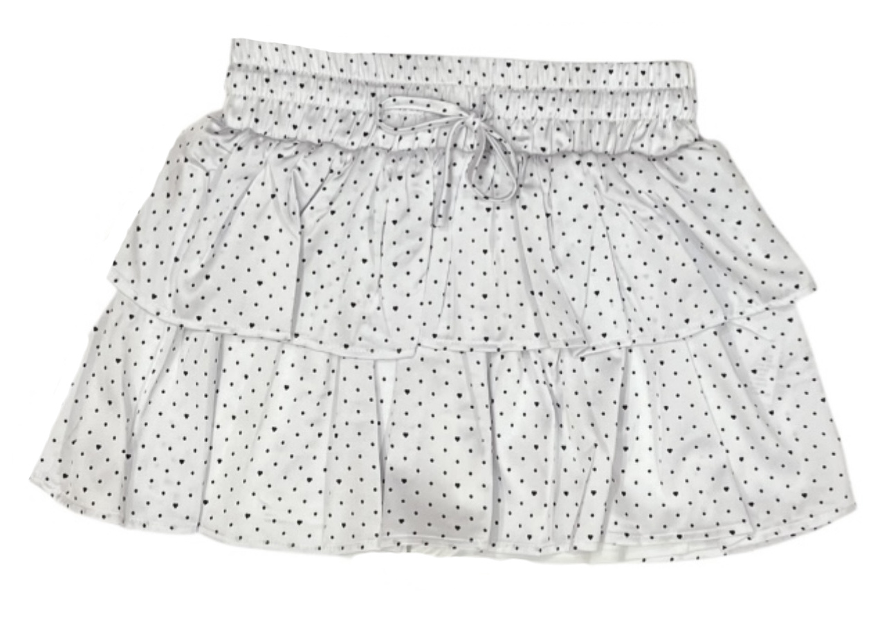 Theme Willow Heart Polka Dot Satin Skort
