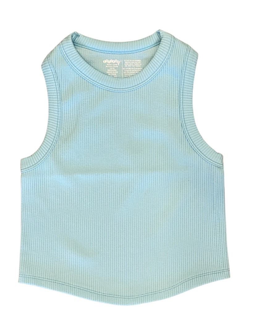 iScream Ice Blue  Racerback Crop Rib Tank