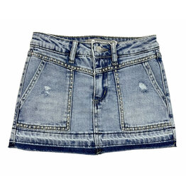 Tractr Silver Studded Denim Skort