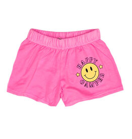 Firehouse Neon Pink Happy Camper Smiley Shorts