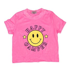 Firehouse Neon Pink Happy Camper Smiley SS Tee