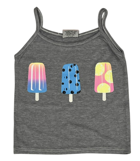 Firehouse Grey Ice Pop Ribbed Tank Top
