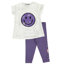 Little Mish Purple Smiley Inf Legging Set