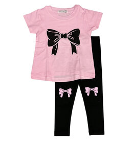 Little Mish Pink Bows Legging Set