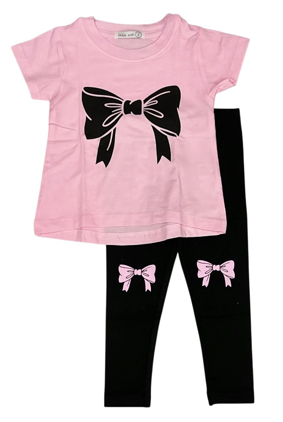 Little Mish Pink Bows Inf Legging Set