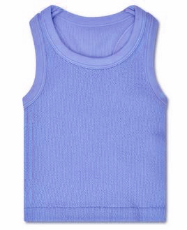 iScream Periwinkle Blue Smocked Racerback Tank