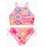 Limeapple Rainbow Graffiti Tankini