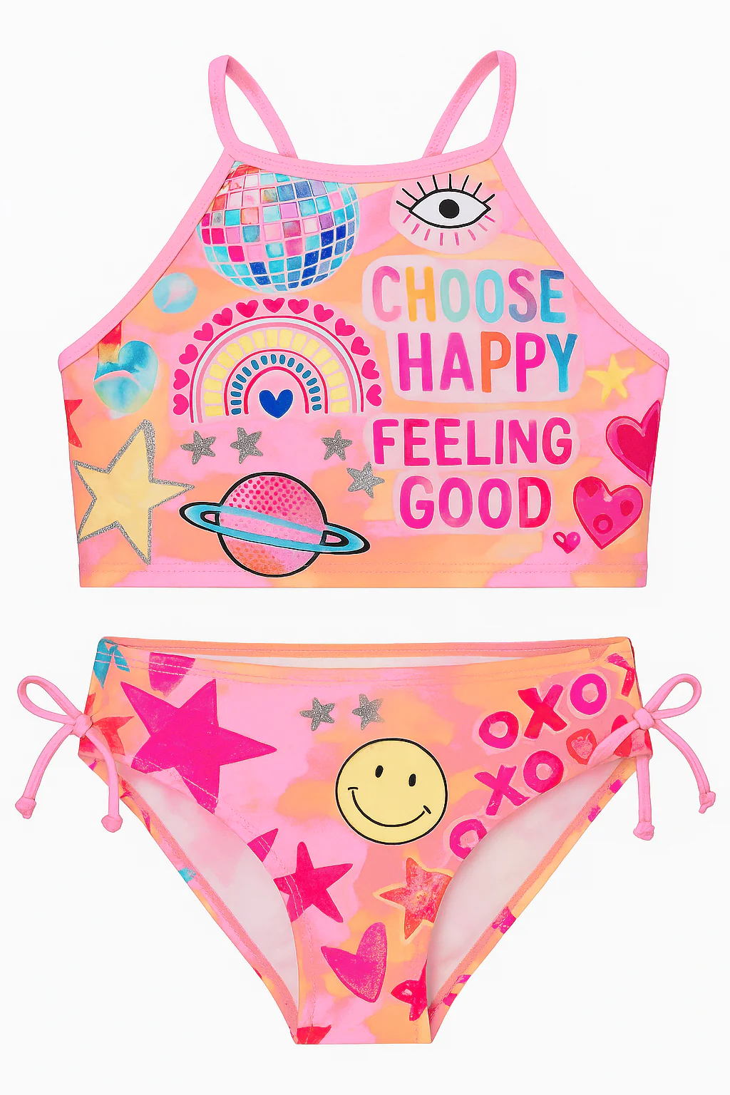 Limeapple Rainbow Graffiti Tankini