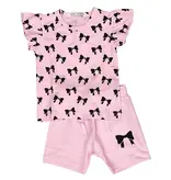 Little Mish Pink Bows Short Set