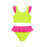 Limeapple Neon Yellow Crinkle Toddler Ruffle Bikini