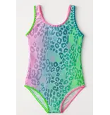 Limeapple Rainbow Leopard Stitched Swimsuit