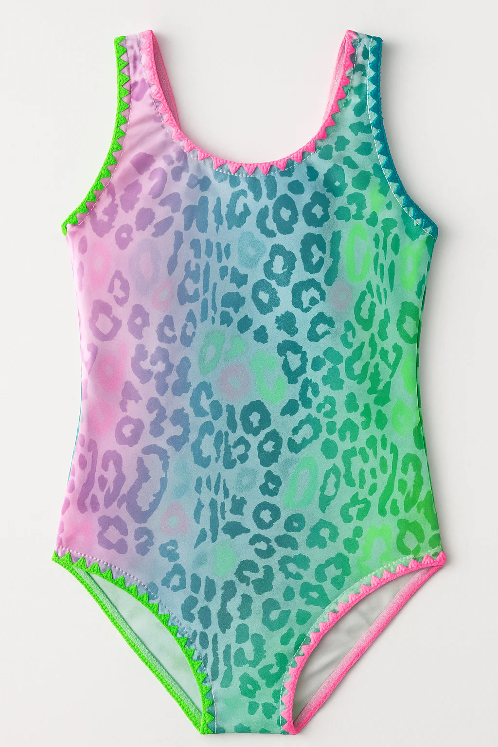Limeapple Rainbow Leopard Stitched Swimsuit