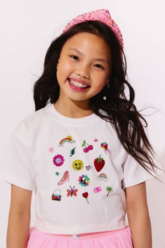 Lola and the Boys Sparkle Doodle SS Tee