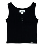Jordache Black Henley Tank Top
