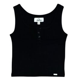 Jordache Black Henley Tank Top