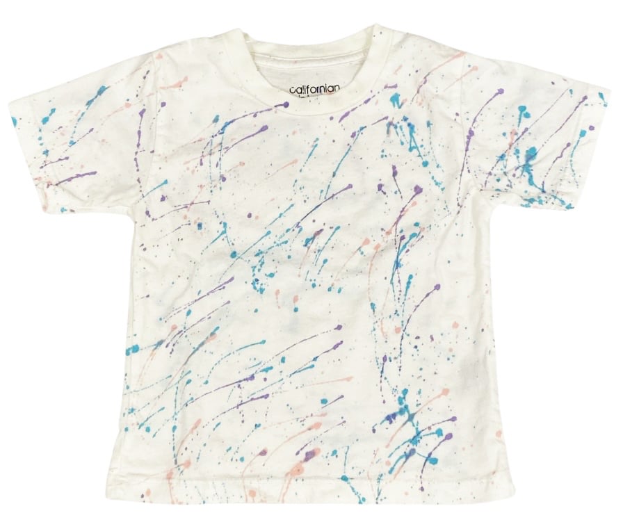 Cal Vintage Wht/Aqua/Pink Splatter Infant SS Tee