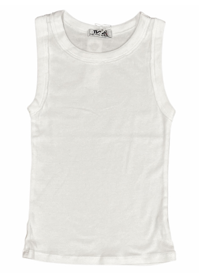 T2Love White Soft Ribbed Tank