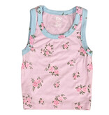 FBZ Blue Pink Cabbage Rose Tank Top