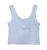 Theme Light Blue Heart Cut Out Tank Top