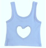 Theme Light Blue Heart Cut Out Tank Top