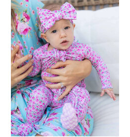 Lev Baby Maya Pink Floral Footie