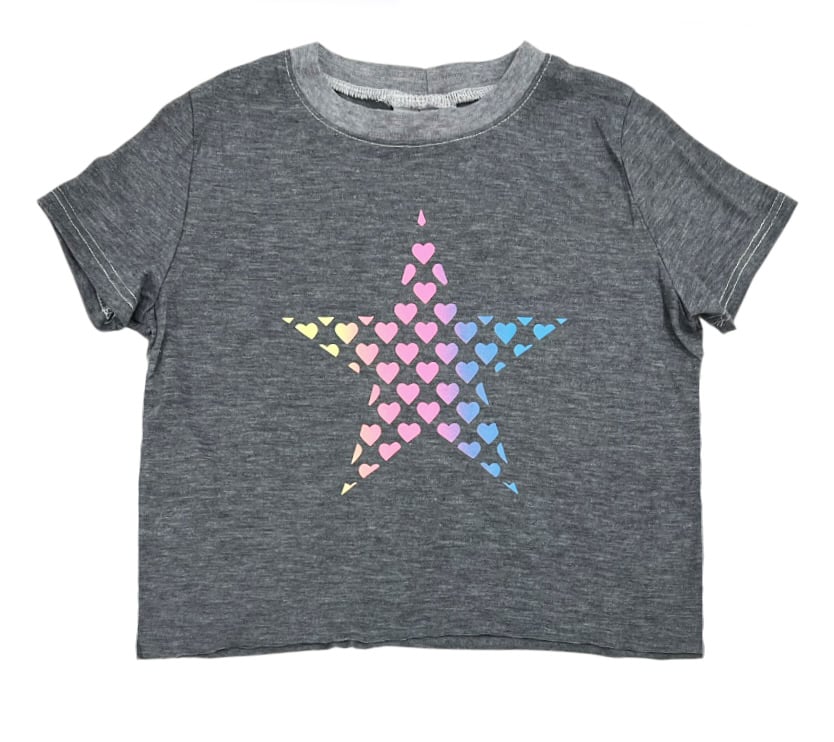 Firehouse Grey Rainbow Star SS Tee