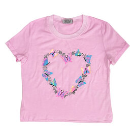 Firehouse Ice Pink Butterfly Heart SS Tee