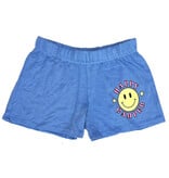 Firehouse Ice Blue Happy Camper Smiley Shorts