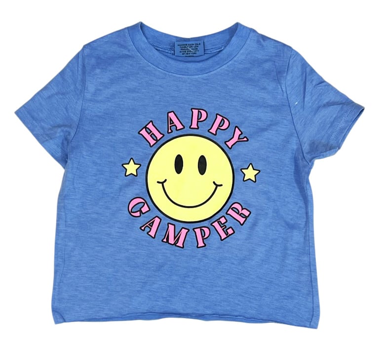 Firehouse Ice Blue Happy Camper Smiley SS Tee