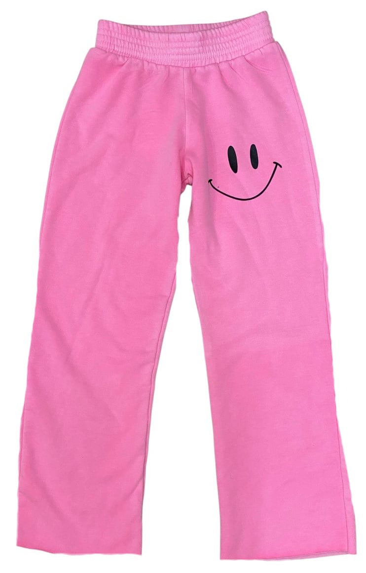 Firehouse Neon Pink Smiley Flare Sweatpant