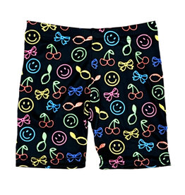 Dori Bright Smiley Bow Cherries Bike Shorts