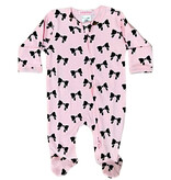 Baby Steps Pink Bows Footie