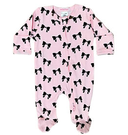 Baby Steps Pink Bows Footie