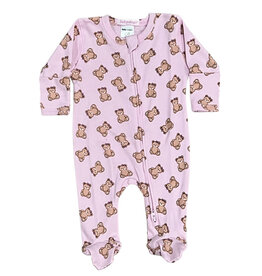Baby Steps Pink Teddy Bear Footie