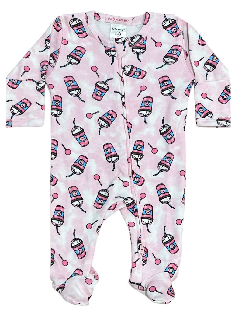 Baby Steps Pink Drink Cup Footie