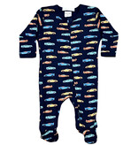 Baby Steps Navy Race Cars Footie