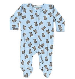 Baby Steps Lt Blue Teddy Bear Footie